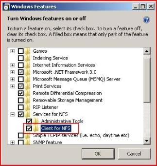 nfs client windows 2003